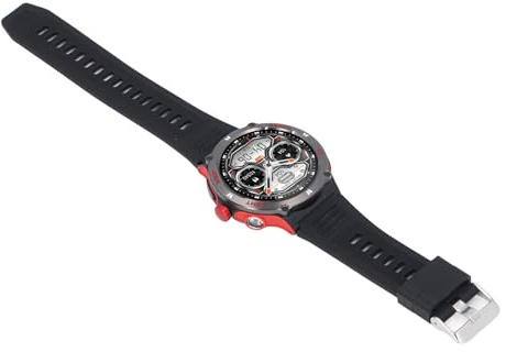 Dilwe Smartwatch Acquatico con Batteria a Lunga Durata e Torcia Elettrica, Orologio Fitness Tracker per Sport All'aria Aperta (rosso)