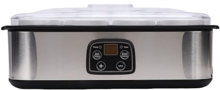 aqxreight Yogurtera Eléctrica con Temporizador de 48h, Máquina Automática de Yogur a Temperatura Constante con 8 Vasos de Vidrio (Enchufe europeo 220V)