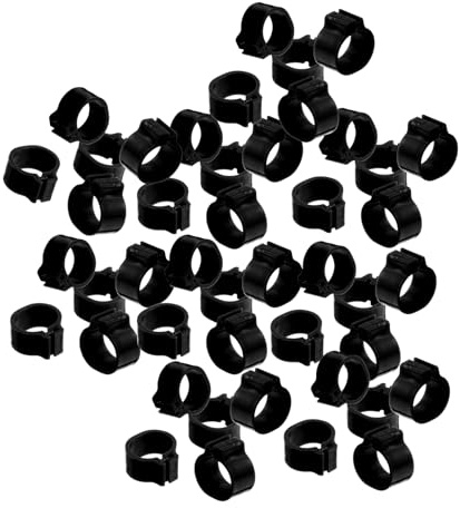 VALICLUD Lot de 100 Bagues de Pied pour Pigeons en Plastique Noir 10 MM Anneaux D’Identification sans Inscription Fourniture pour Marquage et Repérage D’Oiseaux de Compagnie
