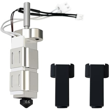 HzdaDeve 0,6 mm Hotend pour OrangeStorm Giga Hot End Thermistance en céramique Extrudeuse Tête d'impression Buse en acier trempé Cartouche chauffante avec couvercle en silicone supplémentaire 1PK pour