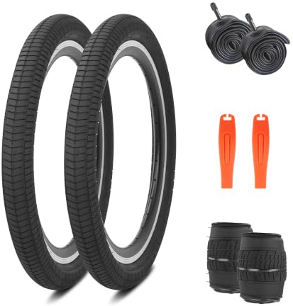 ZUKKA Juego de 2 neumáticos plegables BMX para bicicleta de 20/24/26/29 x 2,3/2,4 pulgadas, 2 unidades, tubo AV35 mm, válvula para ciudad/carretera/bicicleta de montaña