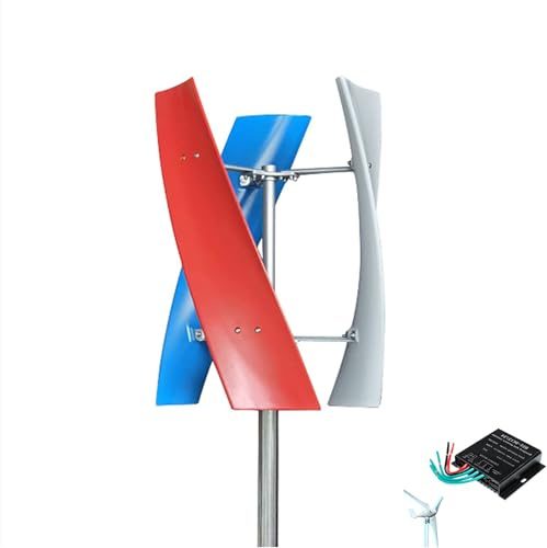YIGECHENXIN Generatore di Turbina Eolica da 4000W, Generatore Eolico ad ASSE Verticale DC 12V 24V 48V con Controller, Turbina Eolica per Casa/Terrazza/Sistemi di Turbina Eolica,48v