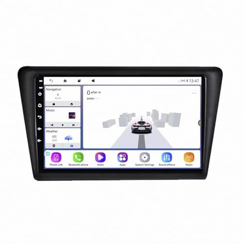 GPS Navi Navigationsgerät 2 Din für VW Skoda Rapid 2013-2019 Car Play mit Dashcam Sprachsteuerung Karten Navigation Bluetooth Aux Loop, GPS-Navigation, 8 Kern 4G+64G