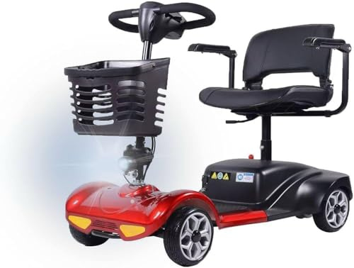 Portable Mobility Scooter, Electric Mobility Device, Airline Friendly Mobility Chair, 20 KM Battery, Reflectors, Basket, Headlight, 250W Powerful Motor, Flip Up Arm Rest