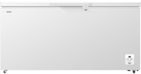 Svan Congelador Horizontal Blanco SCH5002EDC. Capacidad 500 Litros, Dual Cooling, 4 Star, Puerta Única Dirección, Modo Super Congelación, Tecnología Cíclica, Motor Inverter, Puerta Abatible, 1 Cesta,