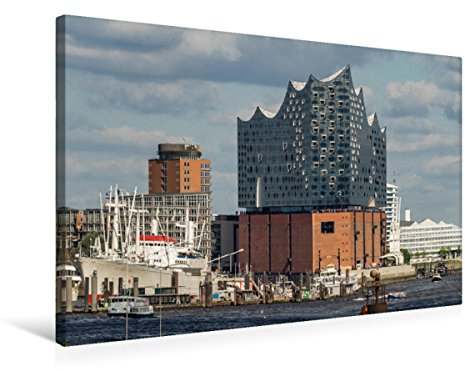 Premium Textil-Leinwand 75 x 50 cm Quer-Format Elbphilharmonie Hamburg | Wandbild, HD-Bild auf Keilrahmen, Fertigbild auf hochwertigem Vlies, Leinwanddruck von Thomas Seethaler Fotografie