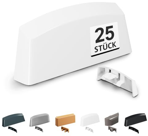 VOOXA 25 Stück Fenster Wasserschlitzkappen 36mm Weiss RAL 9016 für Schlitzfräsungen von 29-30 x 4,6-5 mm