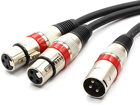 SiYear Cavo splitter XLR - Cavo di collegamento a Y XLR maschio a doppia femmina 3 pin Cavo separatore microfono bilanciato Adattatore audio (50 cm/1.5 FT)