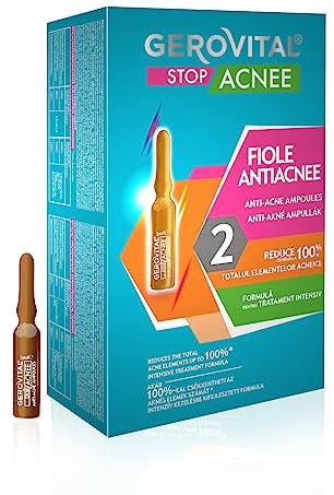 Gerovital Stop Acnee Ampullen-Serum mit Salicylsäure, 10 x 2 ml | Für Jugendliche, intensive Anti-Akne-Pflege für 10 Tage, reguliert Talg, reduziert Entzündungen und Pickel