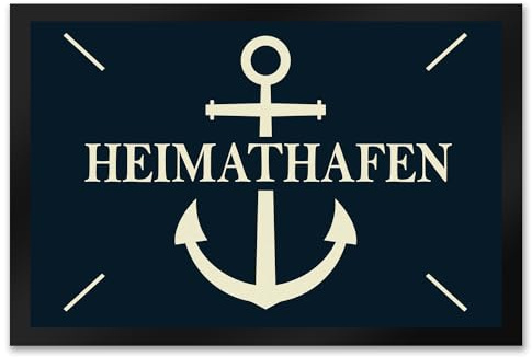 trendaffe - Heimathafen Fußmatte XXL mit Anker Motiv