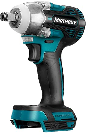 MIRTHBUY 18V 320 N.m Bürstenloser Schlagschrauber Akku Bohrschrauber Akkuschrauber Drehmoment Akku Schlagschrauber Ersatz 1/2 Zoll(ohne Akku!!)