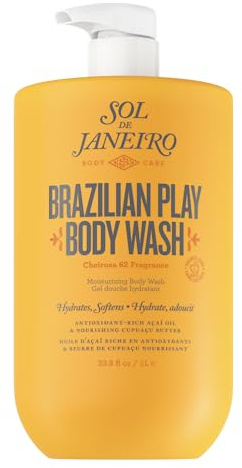 Sol de Janeiro Brazilian Play Moisturizing Shower Cream Gel Body Wash - 1L Jumbo Size with Pump