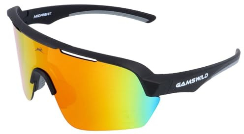 Gamswild WS7138 Fahrradbrille - Sonnenbrille - schnelle Rennradbrille - bruchsichere Polycarbonatgläser mit 100% UV400 Schutz – 32 g