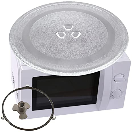 LIGUOYI Transparent Mikrowellenteller Mit Antriebsring-Durchmesser 24.5/25.5/27/31.5cm Ersatz Teller Glasplatte, Für Diverse Mikrowellen-Dicke 0,5cm(0,2) Rund Mikrowellen-Drehteller Glasplatte