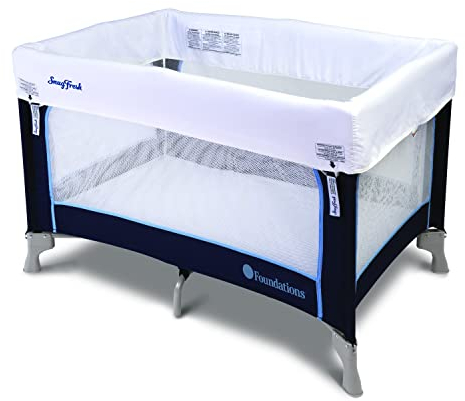 FOUNDATIONS SnugFresh Celebrity klappbares Babybett | Reisebett für Babys mit Matratze & Bezug zusammenklappbar | Beistelbett / Zustellbett geeignet für Hotels