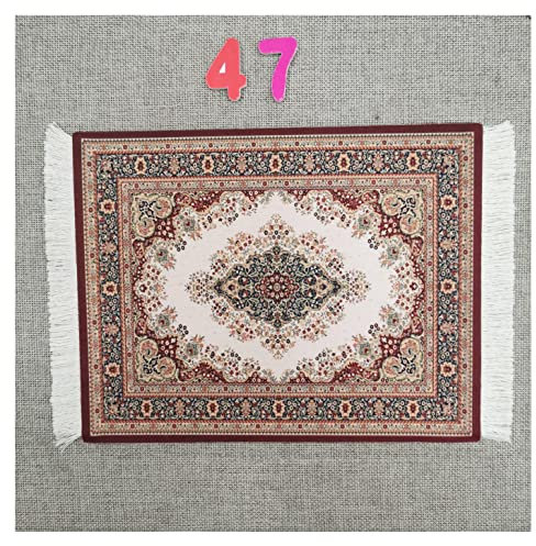 Egurs Mauspad Teppich Muster Perser Stil Orientteppich Mini Teppich Untersetzer mit Quaste Computer Zubehör Bunte Glasuntersetzer Glascoaster 47#