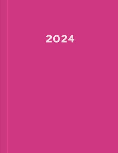 2024: Großer Kalender 2024 I A4 I 1 Tag 1 Seite I mit Zeiteinteilung I 400 Seiten I Tagesplaner I Terminkalender I Pink