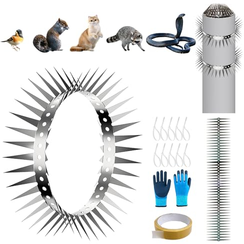 Qivine 300cm×10 Marderschutz Fallrohr Edelstahl, Marderabwehr Fallrohr, Katzenabwehrgürtel Kann Geschnitten Werden, Waschbär Abwehr Marderschreck Dachboden Tierfreundliche