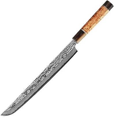 Couteau Sashimi de style japonais, damas à 67 couches, couteau forgé for filet de saule, couteau à Sushi, couperet à viande, filet de saumon, AUS-10