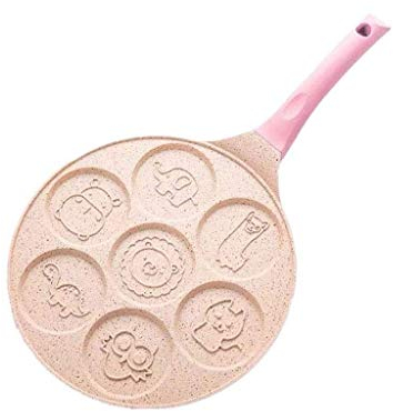 Gardroom Pink Frying Pan - Pancake Maker,7-Hole Mini Pancake Pan,Pan with Non-Slip Handle
