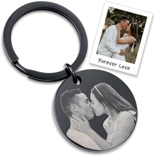 TMT Schlüsselanhänger Personalisiert mit Foto | Ideales Geschenk für Freund, Partner oder Männer | Einzigartige Personalisierte Geschenke mit Gravur aus Edelstahl