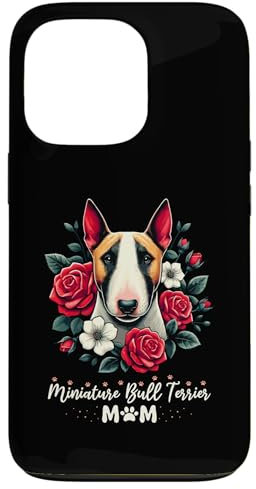 Custodia per iPhone 13 Pro Roses Flowers Miniature Bull Terrier Dad Mini Bull