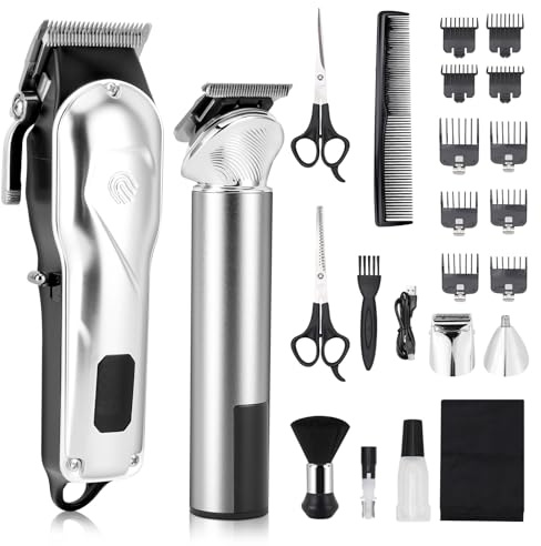 Gugxiom Cortapelo Eléctrico para Hombres, Set Profesional de Cortapelo, Cortapelo & Cortabarba & Cortapelo de Nariz para Hombres Niños (Conjunto grande)