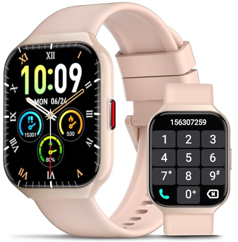 Smartwatch Herren Damen mit Telefonfunktion,1.96 HD Smart Watch mit Herzfrequenz SpO2 Schrittzähler Schlafmonitor,113+ Sportmodi Fitness Tracker, IP68 wasserdichte für Android iOS 2025 Neue Rosa