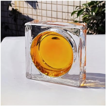 ZNQNDSR Brique de Verre Les Blocs De Verre Colorés Transparents Protègent L'intimité des Briques De Cristal Latérales, des Carreaux De Verre Carrés pour La Décoration des Hôtels À Domicile(Yellow)