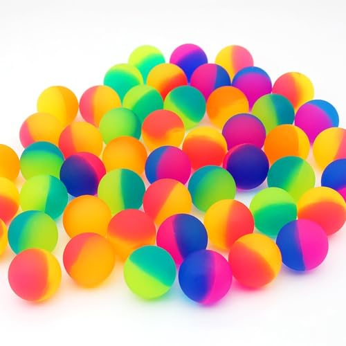 kaiyaya 30 Piezas Pelotas Saltarinas,25mm Pelotas Saltarinas para Niños Rebote de Neón Colores Brillantes de Goma,Color Aleatorio Niños Goma antiestres,para Recompensas Sorteos Rellenos