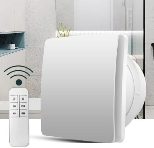 Vcyex Extracteur d'air - avec Télécommande/Clapet Anti-Retour/Minuterie Extracteur d'air Silencieux Extracteur d'air Salle De Bain pour Douche, Toilettes, Bureau, Maison White,4IN