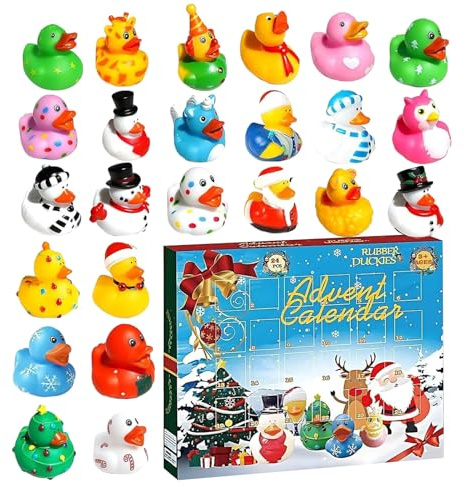 Calendario 'avvento 'Natalizia,Accessorio Festivo Anatroccolo Gioco da Bagno - Giocattoli Mini Figure 24 Giorni Per Adulti Ragazzi Bambini Compleanno
