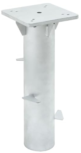 Teenpull Bodenhülse für Ampelschirm, Silbern, 16x16x39,5 cm, robuster Stahl mit Dacromet-Beschichtung, sicherer Outdoor-Schirmständer für Terrasse und Garten, platzsparender Halter