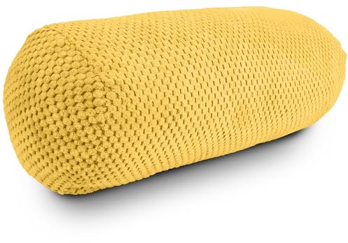 Amilian Nackenrolle 15x40 cm - Kissenrolle mit abnehmbarem Bezug - weiche, formstabile Nackenstütze - ideal als Lagerungskissen, Schlafkissen, Sofakissen oder Reisekissen - Sonnentraum