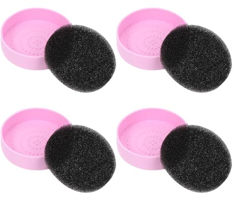 LALADEFIEE Caja de Limpieza de Pinceles Maquillaje Esponjas 4 Unidades Tamaño Compacto para Uso Seco Mujeres y Maquilladores Profesionales en Hogar y Viaje