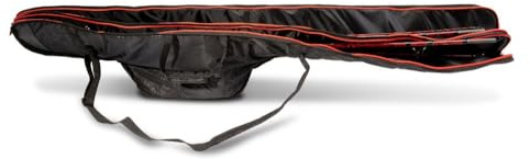 Saenger UNI CAT Double Rod Sleeve, Rutenfutteral für 2 Montierte Ruten, Schwarz-Camou, Wasserdichtes 250D x 200D Polyester, 2,40-3,45m, mit Schultergurt und Polsterung (11,5ft - 345cm)