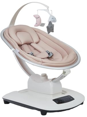 Zstar Balancín eléctrico premium para bebé con mando a distancia inteligente, tecnología de oscilación 5D, biblioteca de música y modo de inclinación adaptable para bebés de 0 a 6 meses (máx. 18 kg