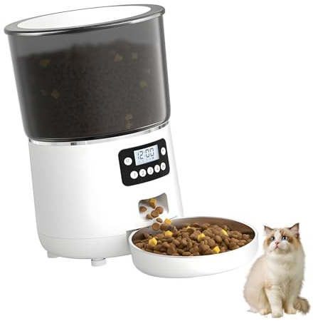 Rdxanc ABS Safe Automatic Food Dispenser 4L USB Button Version for Dog Precise Feeding Large Storage Ideal for Travel Use Puss Food Dispenser