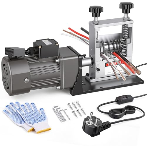Orifesio Maquina Pelar Cables Electrica, 60W Pelador de Cables Electricos con 6 Canales y 5 Cuchillas, Pelacables para Cable de 3-17mm, Pela Cables de Electricidad para Reciclaje Cables Cobre