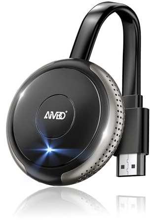 AIMIBO Miracast Dongle 4K, Plug & Play, 5G Wireless HDMI Display Adapter, Screen Mirroring Device for i-OS/Android/Windows/MacOS/Phone/Laptop to TV/Projector, Support Miracast/DLNA/Airplay, Grey