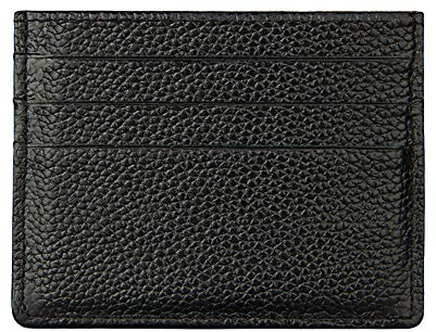 Hibate (Schwarz) RFID Schutz Leder Kartenetui für Herren Damen Slim Mini Karten Geldbörse Kreditkartenetui