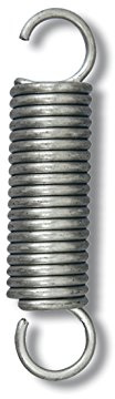 Chapuis RSO4 - Set di 4 molle per rete metallica, in acciaio zincato, con carico di lavoro indicativo, 126 kg, diametro 3 mm, lunghezza 75 mm, grigio, set di 4 pezzi