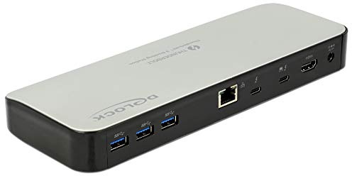 Delock Thunderbolt 3 Dockingstation Multidock 5K - HDMI/USB 3.0/ USB-C/SD/LAN, mit Ladefunktion, erweiterter Desktop und Spiegeln, für Mac, PC und Notebooks, 87725
