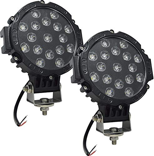 Willpower 2x LED Arbeitsscheinwerfer 18CM 51W Offroad Flutlicht Scheinwerfer 12V 24V Rückfahrscheinwerfer Wasserdicht IP67 6000K Zusatzscheinwerfer Led für Auto Traktor Truck SUV UTV ATV Schwarz