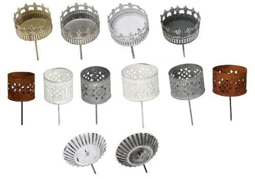 NETPROSHOP Teelichthalter Kerzenhalter Krone Krönchen zum Stecken Durchmesser 5-8,5 cm, Farbe:Gold Antik, Auswahl:7 cm