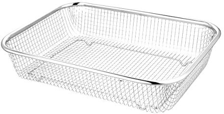 YARNOW Edelstahl Abtropfkorb Rechteckig 30X22X6Cm Küchensieb Für Obst Gemüse Spülschale Mehrzweck Küchenkorb Abflusskorb Praktisch Und Langlebig