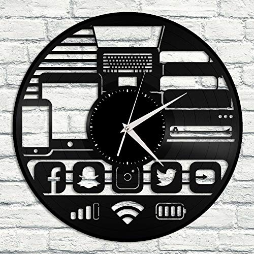 XDG Geek Gadget Vinyle Mur Art Horloge Design Décoratif Unique Cadeau Femmes Décoration Vintage Design Bureau Bar Chambre Décor À La Maison