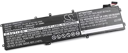 vhbw 1x batteria compatibile con Dell XPS 15 9570, 15 9570 4K, 15-9560-R1845, 15-9570 notebook (8000mAh, 11,4V, Li-Poly)