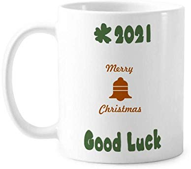 Weihnachtsglocke Gold Bless Good Luck 2021 Tasse Keramik Kaffee Porzellan Tasse Geschirr