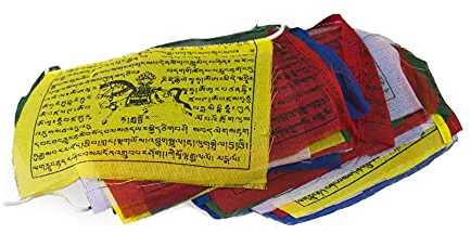 Kanchan Crafts Bandiera della preghiera tibetana cavallo a vento buddismo Prayer Flag 4 m 25 bandiere